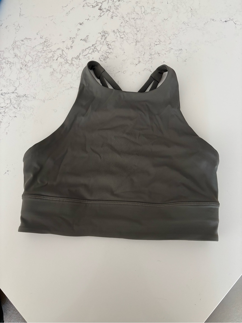 Lululemon Athletica Army Green High-Neck Sports Bra